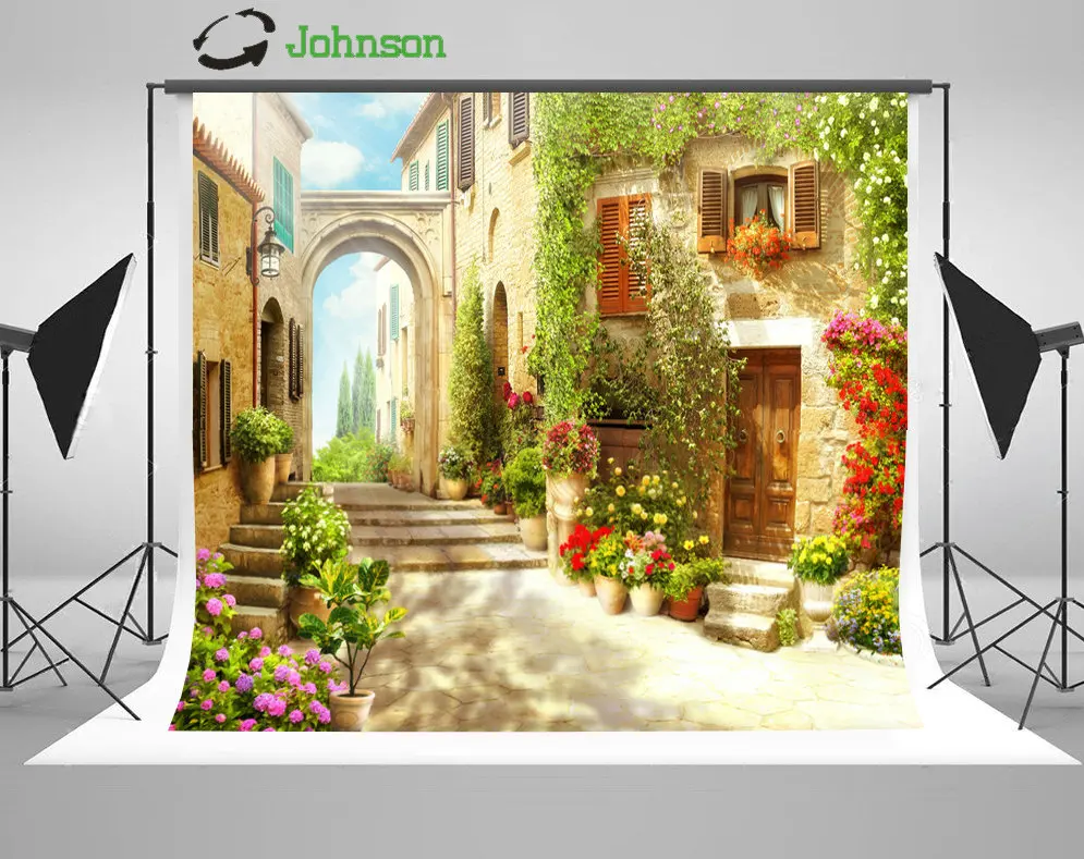Country Village Town Flower Leaves Street Road Staircase