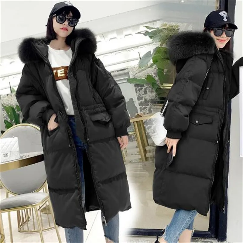 Cheveux De Doudoune Chantiers Haute Qualité Manteau Canard Duvet Hiver Grands Green army Lourds Survêtement Long gray Épais 2017new Femmes Lâche Black Parka Blanc Collier wFxEaqzO