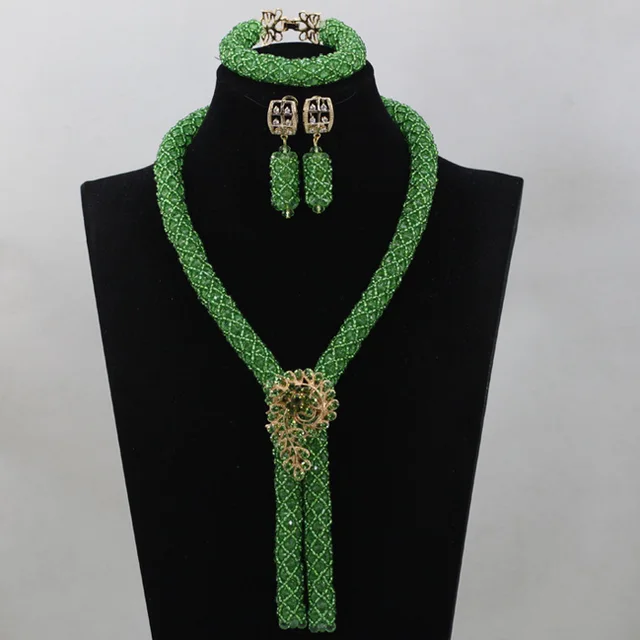 Fashion Green Bridal Wedding Necklace Sets Latest Indian Jewelry Sets