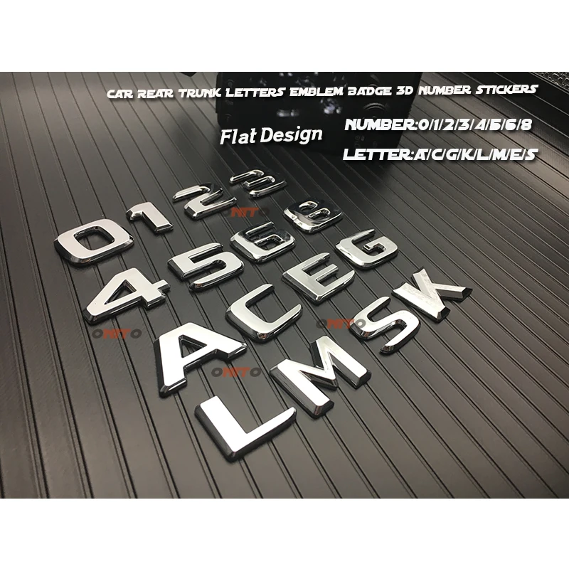 3D Номер багажника Задняя эмблема значок буквы наклейка для Mercedes Benz C CLK CLS класс S GL ML SLK GLK A B E W205 W213 GLA GLC W210