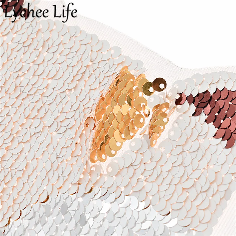 Lychee Life Fox блестки патчи двусторонние нашивки DIY голова животного ручной работы