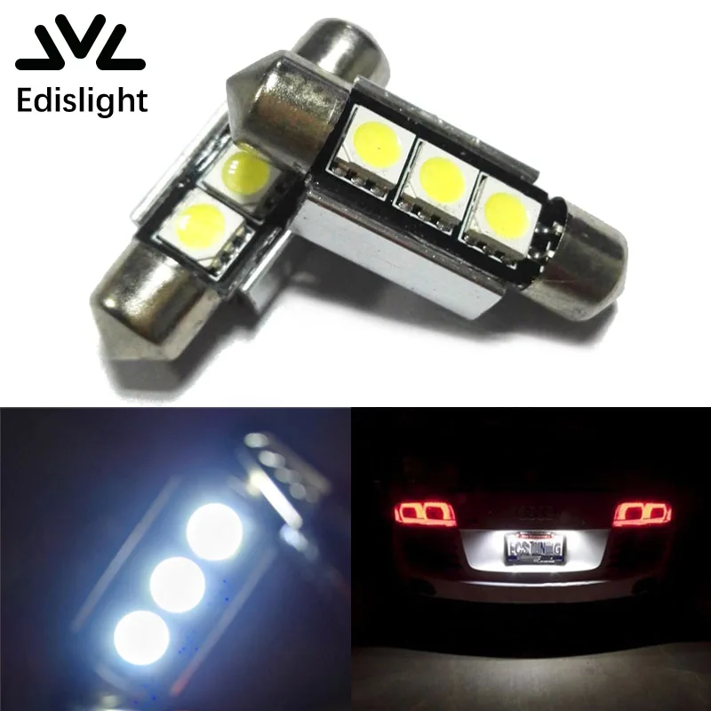 

2x Super Bright LED Canbus No Error License Plate Light For VW Golf 3 4 5 6 Passat 3c B6 B5 Polo White Error Free Led 36mm B36