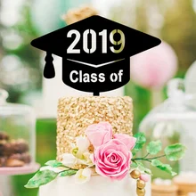 1 шт. поздравления град торт Топпер черный класс акрил палочки для торта топперы для колледж выпускник средней школы выпускной