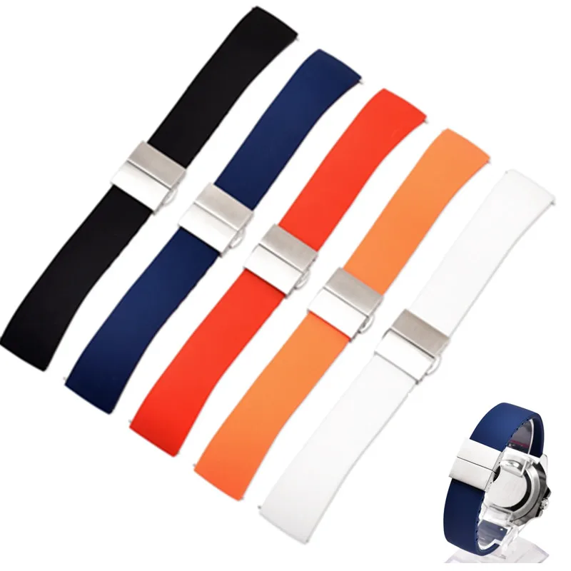 

14mm 16mm 18mm 20mm 22mm Silicone Strap Folding Buckle for Samsung Galaxy Watch Gear Quick Release Rubber Bracelet Strap Band