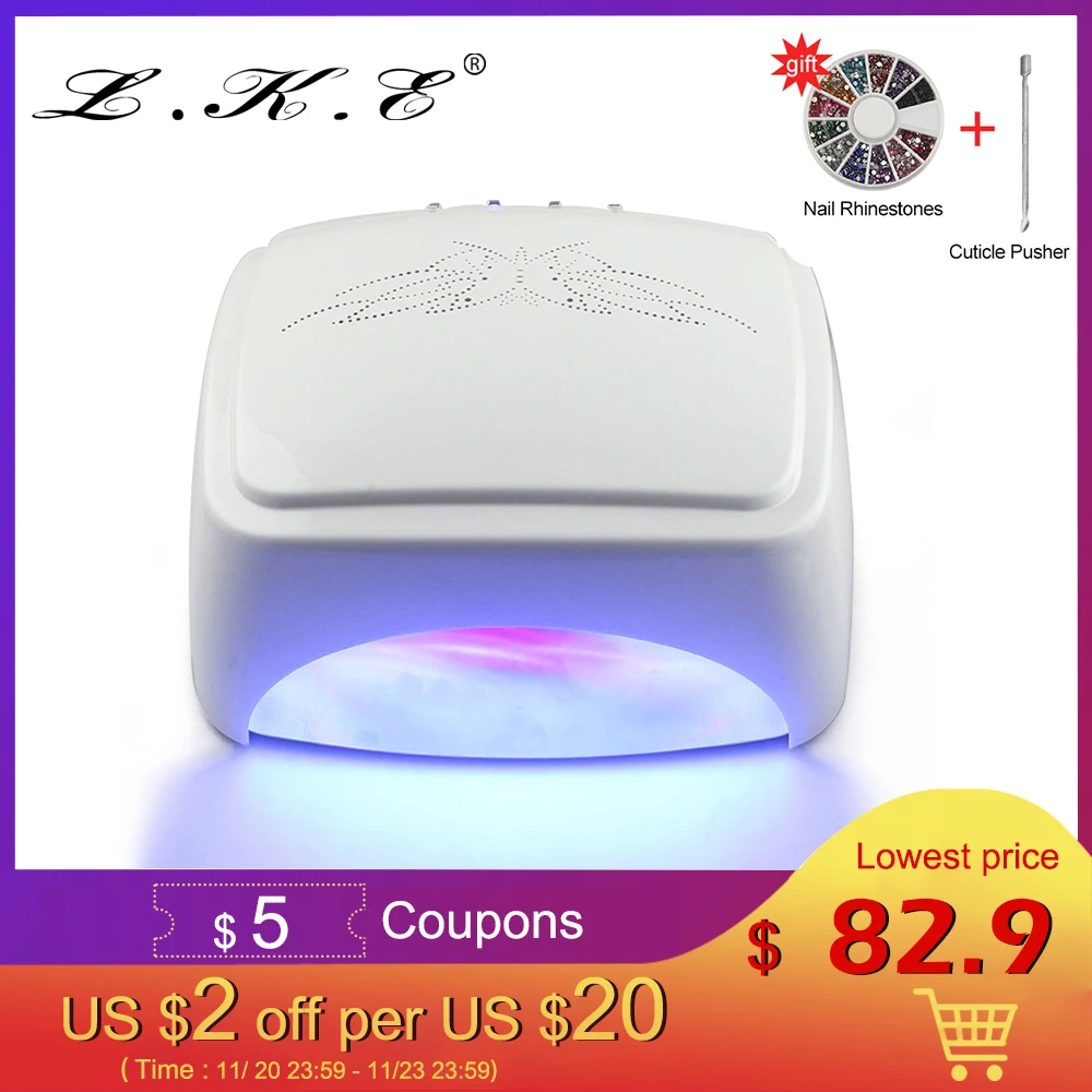 Baratos Como 60 W secador de uñas CCFL + LED lámpara de uñas secado rápido lámpara UV Gel polaco Auto Lámpara de inducción de uñas salón de manicura de uñas de arte