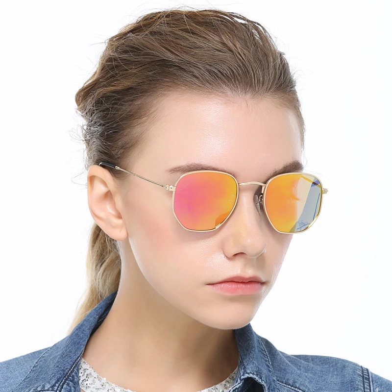 Kopen VCKA Vintage Merk Designer Zeshoekige Zonnebril Vrouwen Mannen Retro Rijden Gepolariseerde Zonnebril Vrouw Man oculos de sol UV400