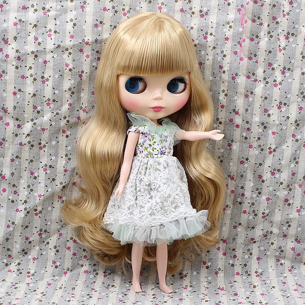 

[wamami] 12" Doll 7 Joints Nude Doll & Pale Gold Long Hair Shinny Face