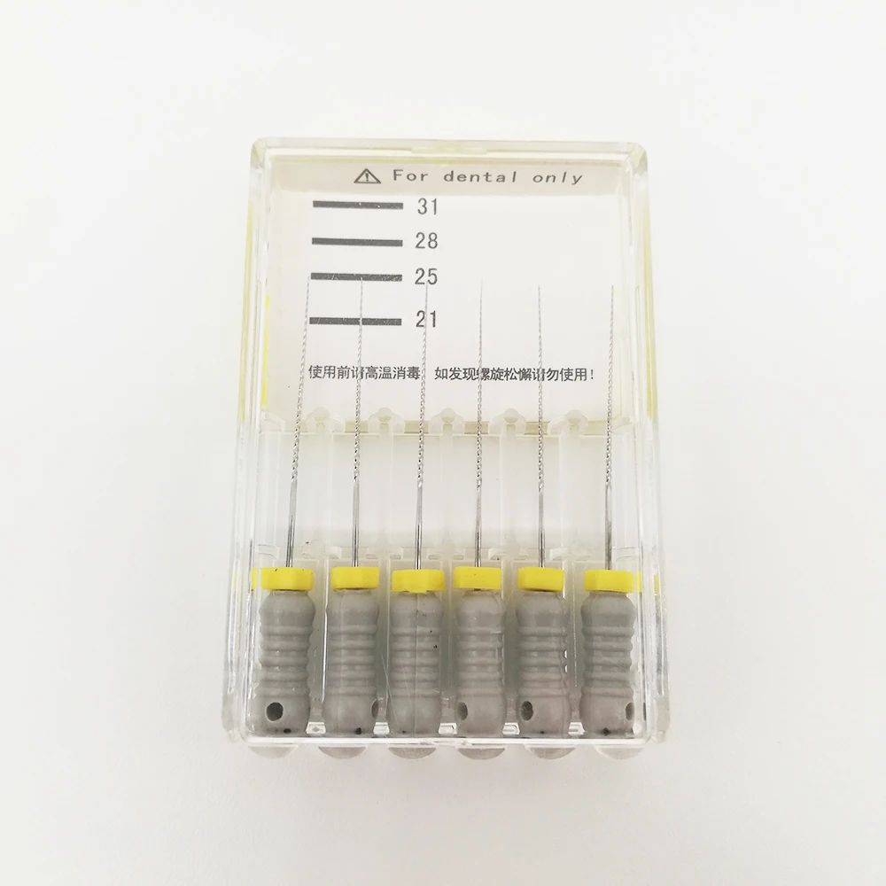 6 шт. 8#-25 мм зубные ПроТейпер файлы н корневой канал стоматолога материалы Стоматологические инструменты ручное использование нержавеющая сталь H файлы