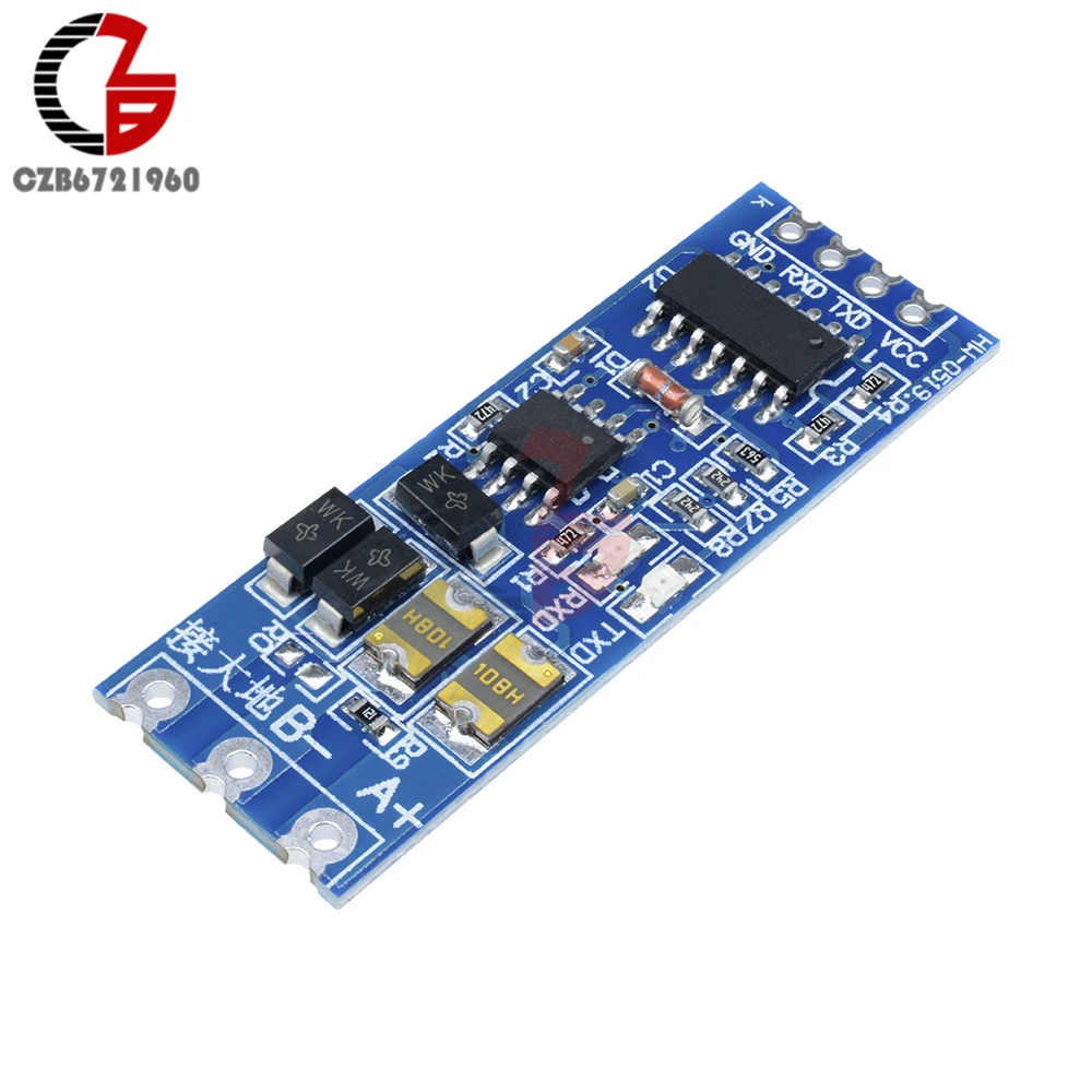 

DC 3.3V 5V RS485 to TTL Converter Module Stable UART Serial Port Anti Interference Thunder RXD TXD Signal Indicator for Outdoor