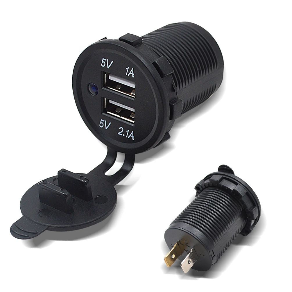 

Car Charger Adapter Dual USB Port Fast Car Charging Battery Connector Usb Cigarette Lighter Socket Plug For 12V/24V Vehicles