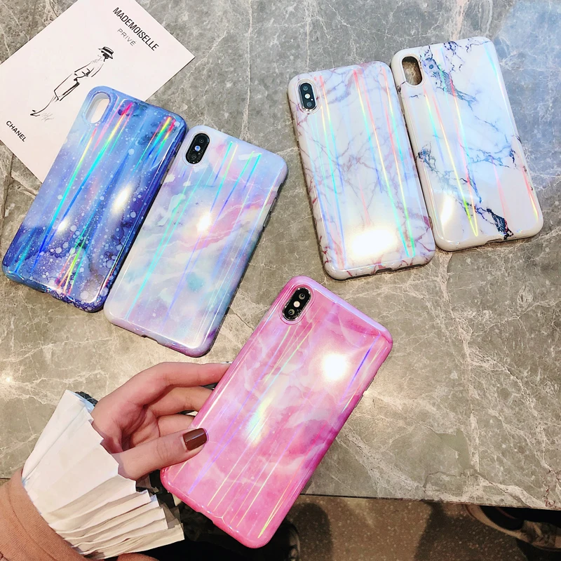 GYPHCA Marble Shell Texture Flower Phone Case For iPhone XR XS Max X Retro Style Floral Soft Back Cover iphone 6 7 8 |