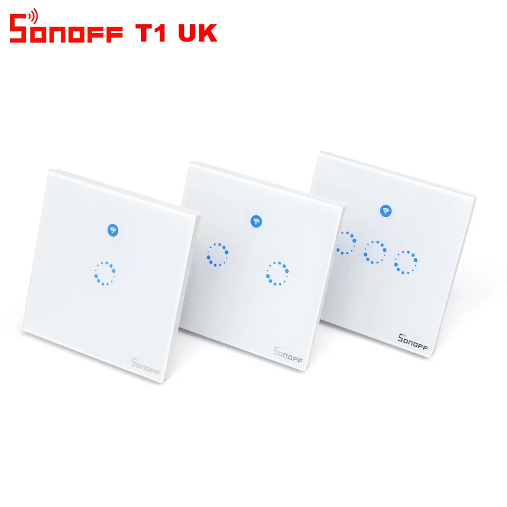 Itead Sonoff T1 UK Wifi настенный сенсорный переключатель беспроводной дистанционный светильник реле приложение управление Wifi умный переключатель работает с Alexa Google Home