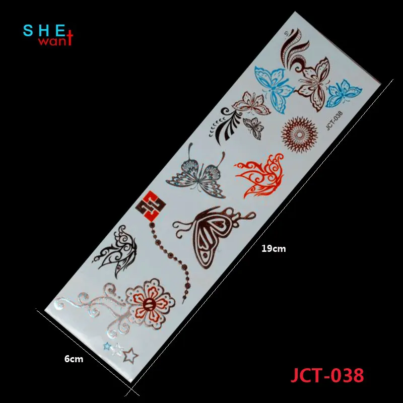 2017 Special Offer New Body Art Metallic Rose Temporary Tattoo Sexy