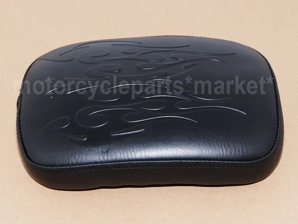 10.5/"x7.5/" Flame Passenger Pillion Pad Seat 8 Suction Cup Harley Custom Chopper