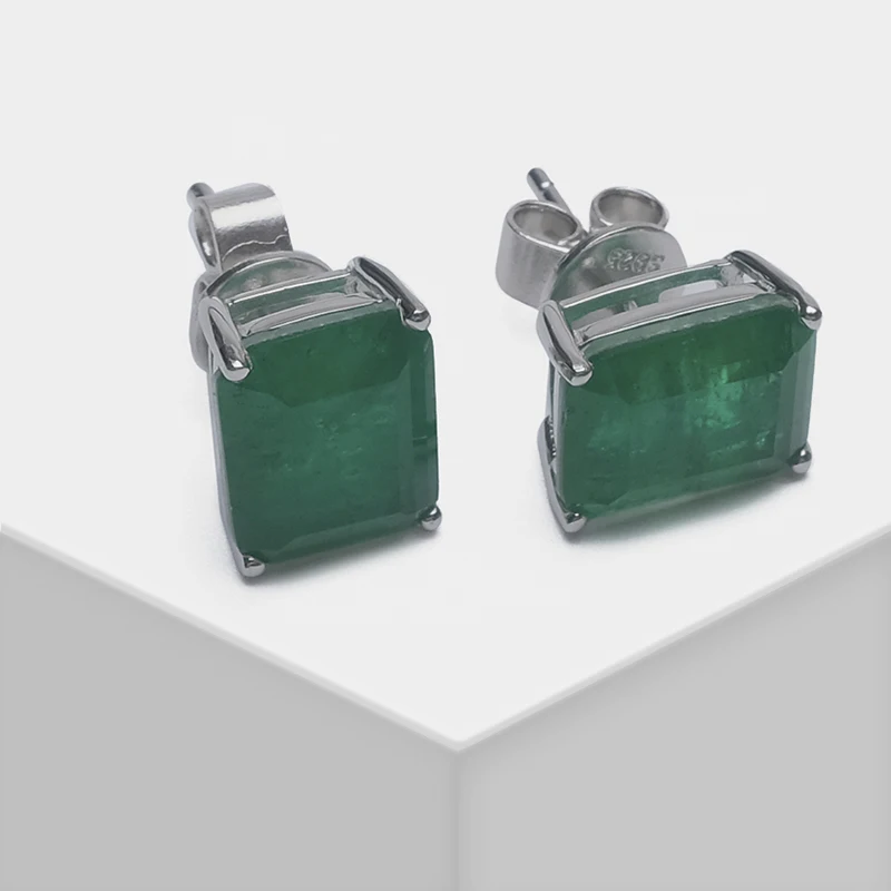 Local focal Green giant fashion glitter stud earrings