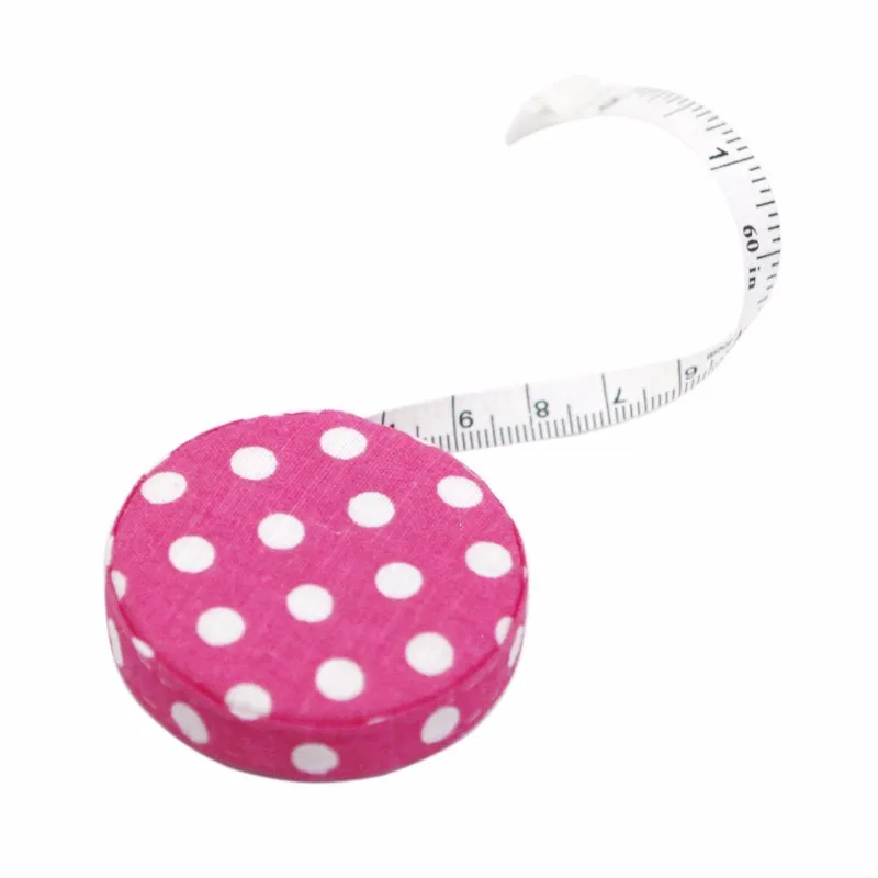 Fashion Fabric Covered Ruler Soft Tape Measure Women Portable Pocket Plastic Tapeline 60 inch 1.5M Fabric Crafts Sewing Tools  (2)