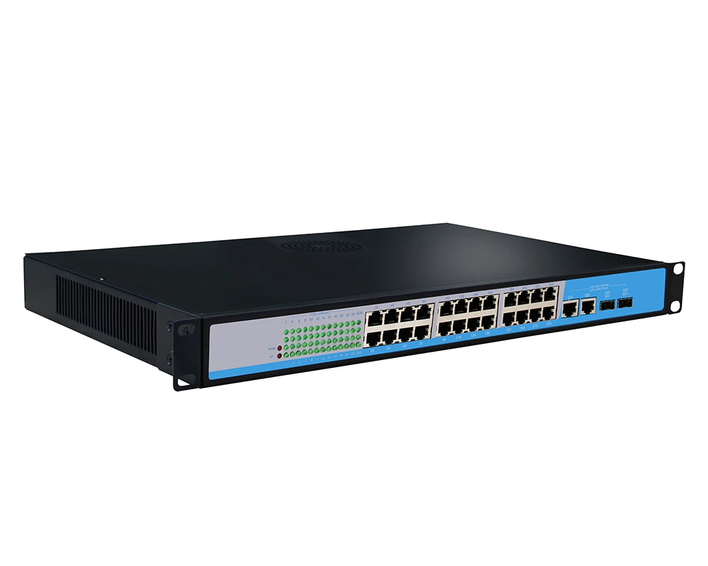 2 Gigabit uplink сети Ethernet 24 Порты 360 Вт PoE коммутатор 1u стойку шасси