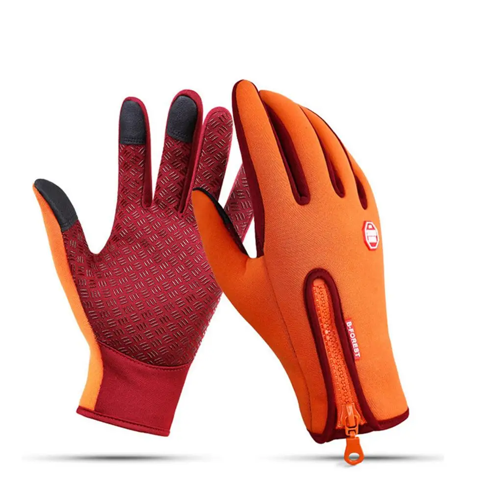 Уличные противоскользящие перчатки для сенсорного экрана мужские ветрозащитные перчатки для верховой езды женские спортивные перчатки с полным пальцами зимние теплые флисовые перчатки - Цвет: G