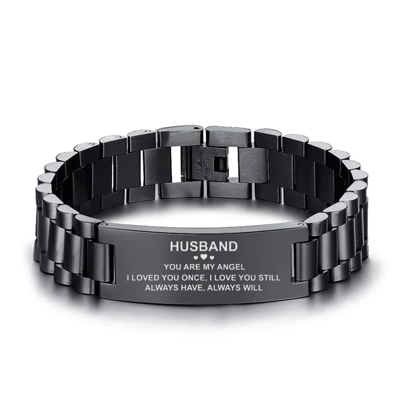 

Vnox Black Men's Stainless Steel ID Bracelet Watch Link Design 20cm Length Multicolor Personalized Gift