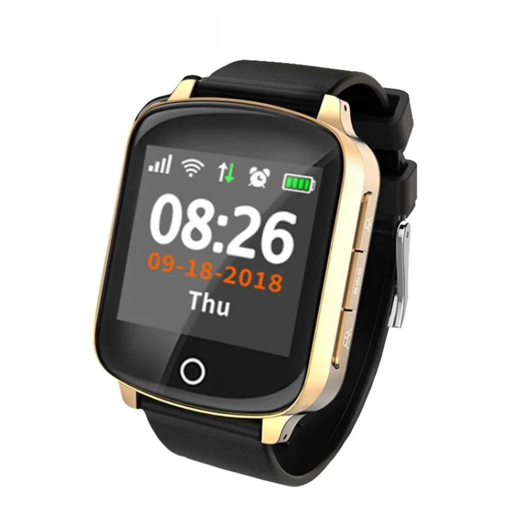 D200 D200SE gps трекер локатор Смарт часы для пожилых женщин мужчин Smartwatch с SOS вызова сердечного ритма кровяное давление - Цвет: Gold