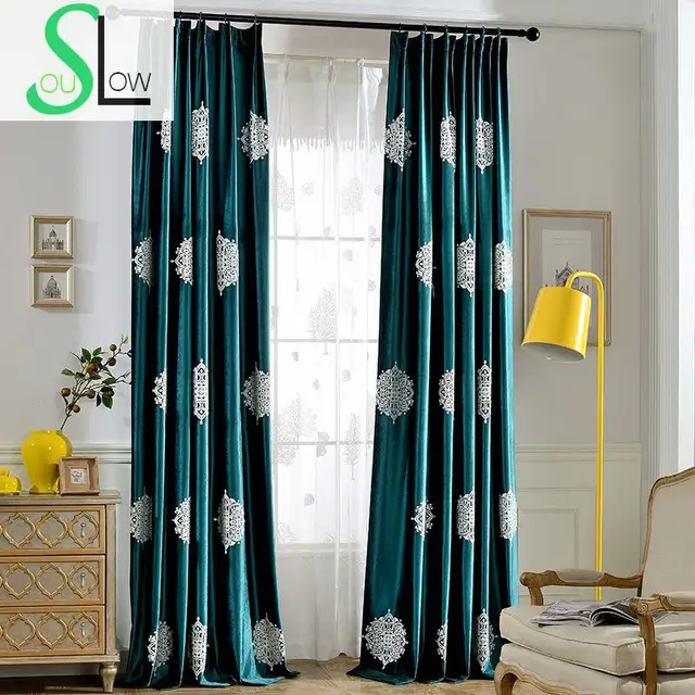 Trage Soul Mark Donkerblauw Groen Fluwelen Gordijn Slaapkamer ... Trage Soul Mark Donkerblauw Groen Fluwelen Gordijn Slaapkamer ...