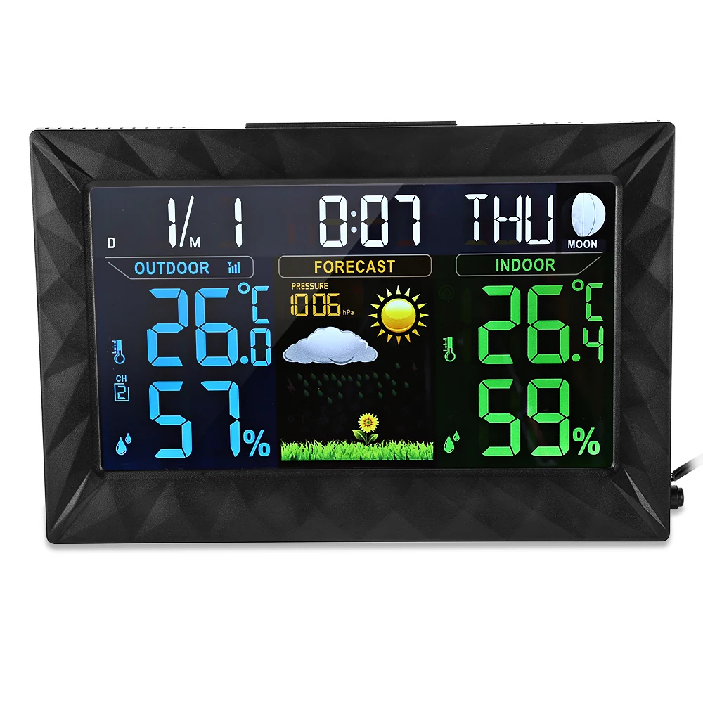 

EU / US Weather Station with Indoor / Outdoor Wireless Sensor Temperature Humidity Barometric Pressure Gauge