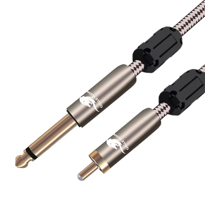 

High Quality Male RCA to 6.5mm Mono Male Jack AUX Audio Cable For Mixer Amplifier Speaker TV Mixing Console RCA to 6.5mm Cable