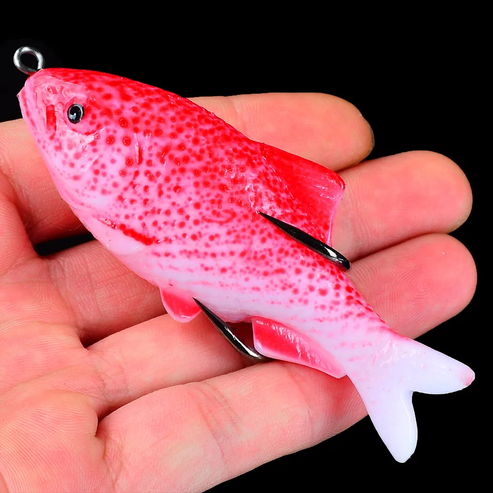 

3D Eyes Comdaba 1 Pcs Silicone JIG 18g-0.63oz Double Hook Whopper Soft 9.5cm-3.74" Bait Fishing Lure Artificial Bait 2019