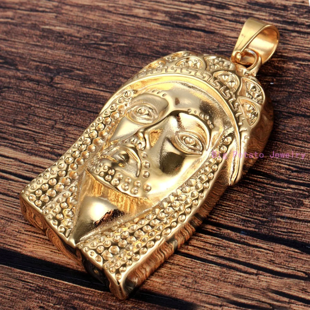 2016 Fashion 316L Stainless Steel Yellow Gold Ancient Egyptian Head