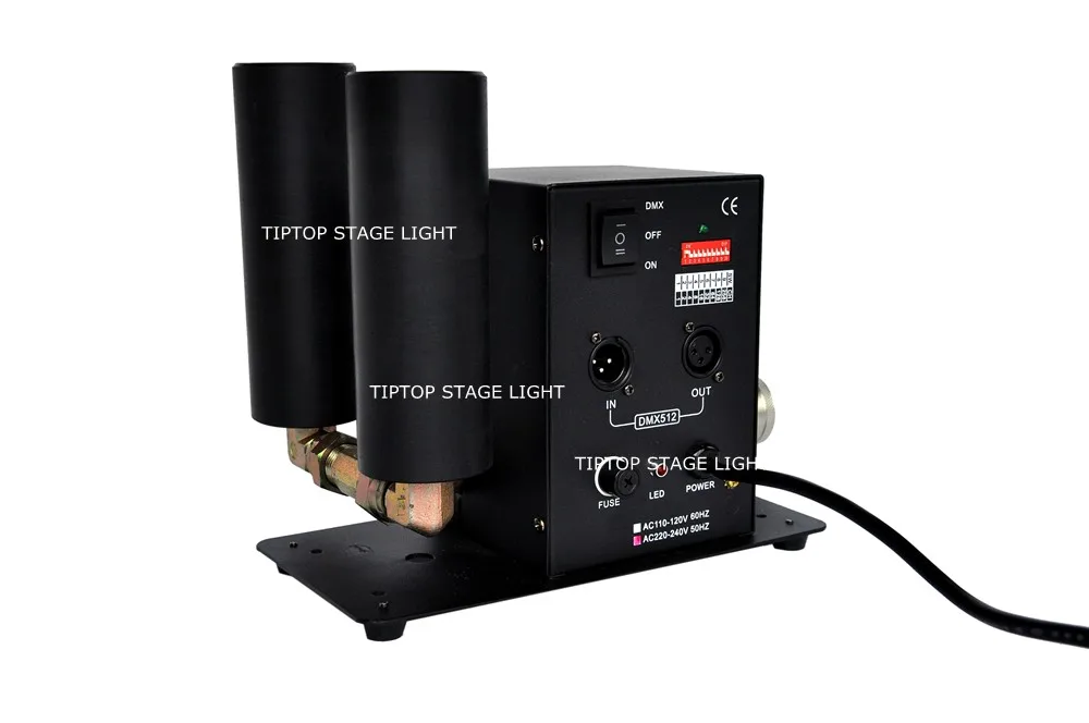 Máquina de Tubo Medidor de Gás Mangueira de Jato Coluna de Controle Luzes do Palco Duplo Estágio Co2 Comutável Co2 6 Dmx Levaram Co2 Concerto Dispositivo 90 V e 240 v 4 machine cardboard