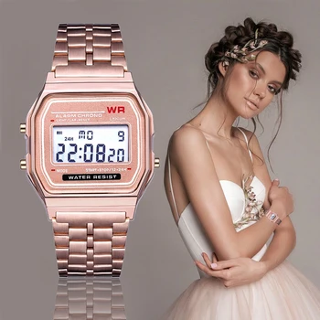 

Luxury Men Women Watches LED Digital Sport Luxury Watch Men Stainless Steel Female Quartz Wristwatches relogio feminino zegare