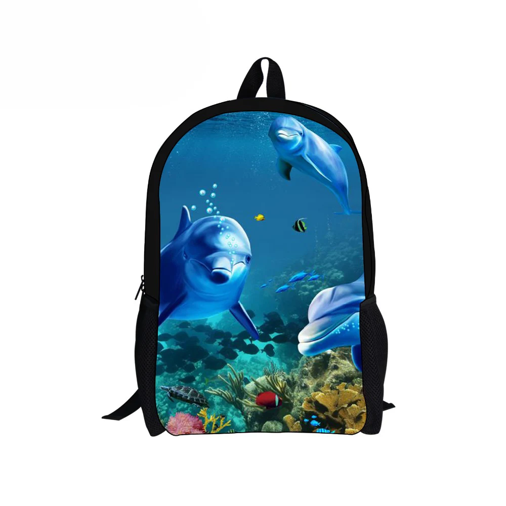 

Customized 3D Dolphin Fish Children School Backpack for Student Kids Teenager Satchel Mochilas Escolar Girls Women Rucksack