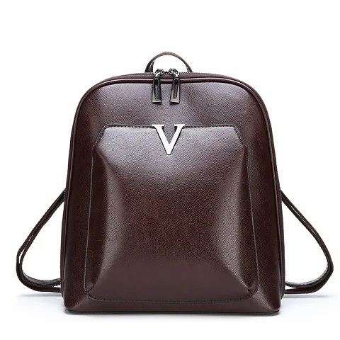 Ретро женский рюкзак высококачественные Гладкие кожаные женские рюкзаки сумка на плечо модная школьная сумка для девочки-подростка женский рюкзак - Цвет: brown