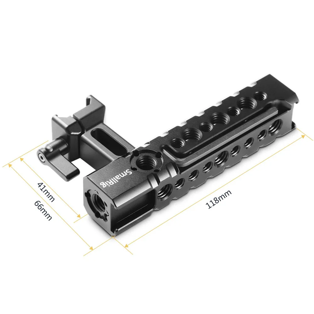 SmallRig Nato Handgrip Nato Clamp Handle With Mounting Thread Holes Cold Shoe Mounts for DSLR Camera Cages-1955