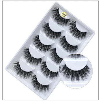 

5 pairs of 3D mink hair false eyelashes natural false eyelashes thick curls full eyelash extension female fashion eye makeup