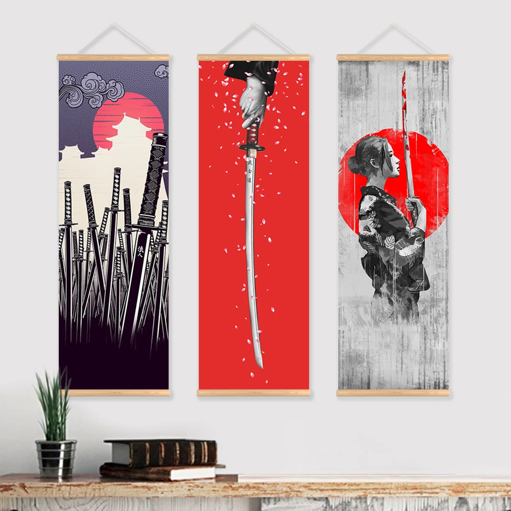 Chinese Painting Japanese Scroll Wall Art Chinese Wall Scrolls Japanese Wall Scroll Decor Living Room