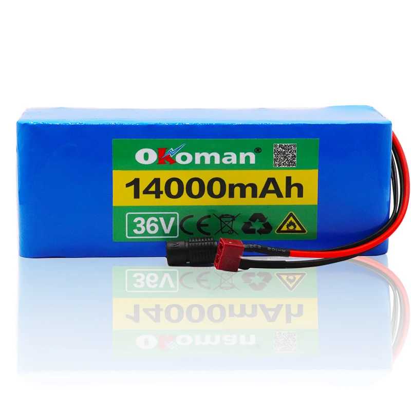 Okoman 10S4P 36 V 14000 mah 500 w высокой мощности 42 v 14AH 18650 литиевая АКБ, электромотоцикл велосипед Скутер с BMS