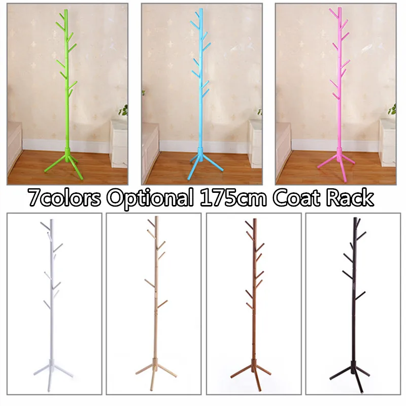 175cm Wood Clothes Hanger with Assembly 8 Hooks Collapsible Floor
Standing Coat/Hat Racks Entrance Hall/Bedroom Clothes Rack