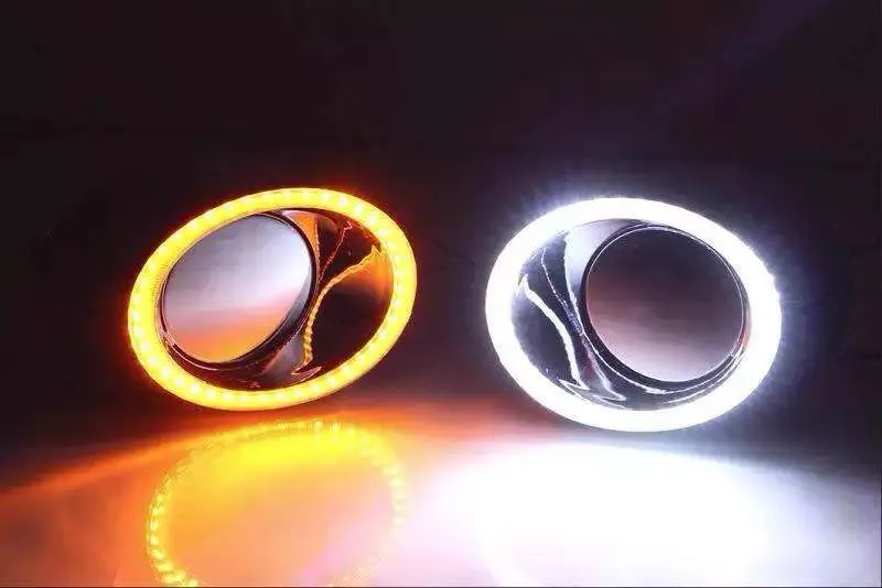 

LED DRL daytime running light for Mitsubishi outlander 2014, yellow turn signals, plating version, top quality fast shipping