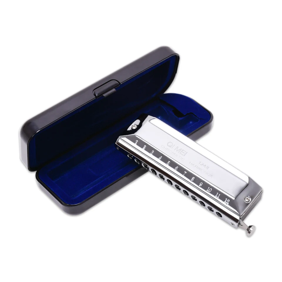 

harmonica chromatic harmonica 12 hole C 48 adult professional introduction to beginners children play the harmonica silver