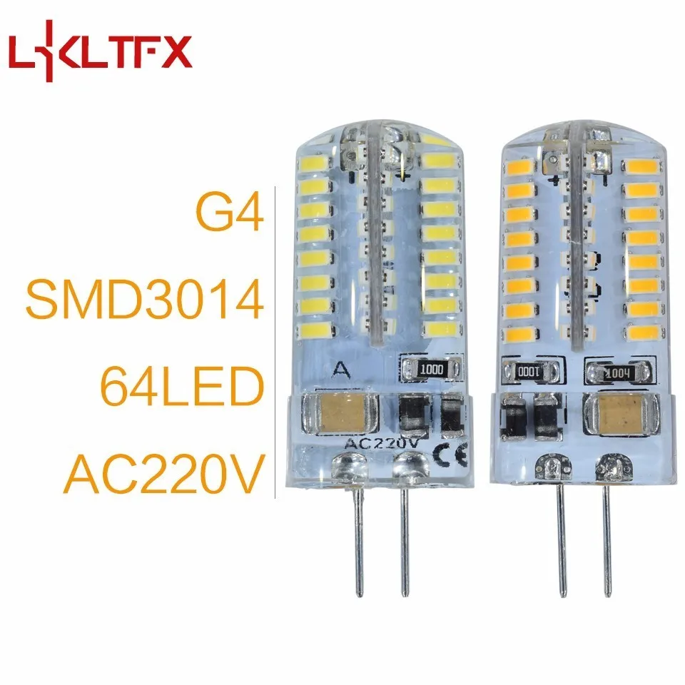 Lkltfx 10 шт. G4 DC 12 В/AC 220 В G9 SMD3014 2835 1 Вт 2 Вт 3 Вт заменить Галогенные Светодиодные лампы 360 Угол луча LED лампада лампы - Испускаемый цвет: 64Leds G4