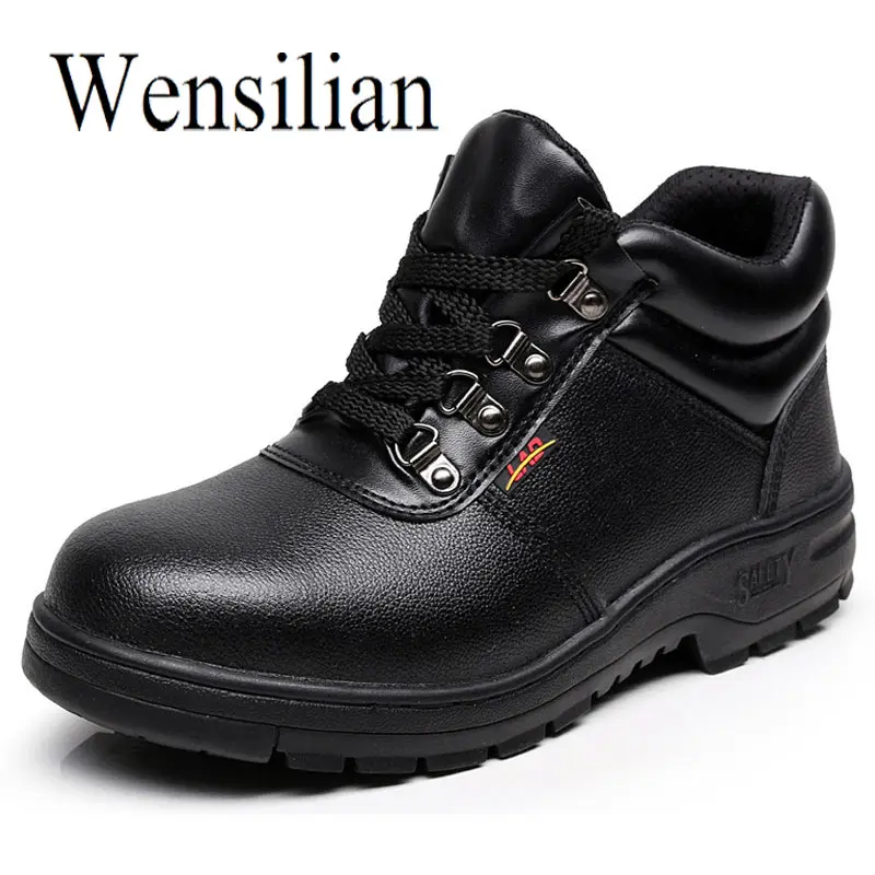 

Men Safety Shoes Steel Toe Work Construction Shoes Comfortable Indestructible Cow leather Shoes Puncture Proof High Quality 2019