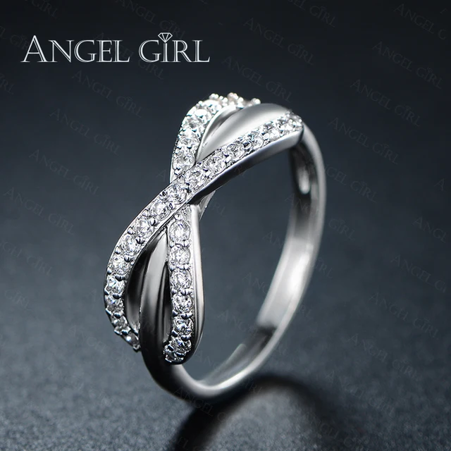 Angel Bowknot Clic Designer Cz Engagement Rings Sets For Angel Bowknot Clic Designer Cz Engagement Rings Sets For Women White Gold Color Crystal Wedding
