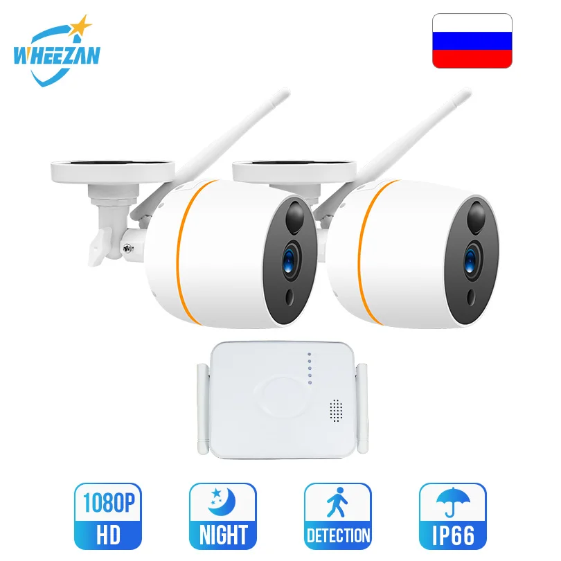 Система охранной камеры Wheezan 1080 p мини nvr 4CH wifi аудио камера для разговора