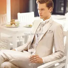 Индивидуальный заказ одна кнопка жениха смокинг шафер жених мужские свадебное торжество деловая встреча костюмы Жениха(куртка+ брюки+ галстук+ жилет