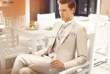 Custom Made One Button Groom Tuxedos Best man Groomsman Men Wedding Party Business Suits Bridegroom(Jacket+Pants+Tie+vest)