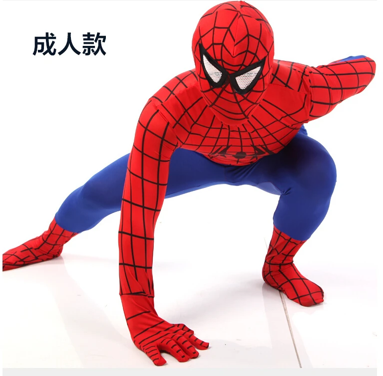 superhero adult spiderman costume adult halloween cosplay lycra plus size spiderman costume