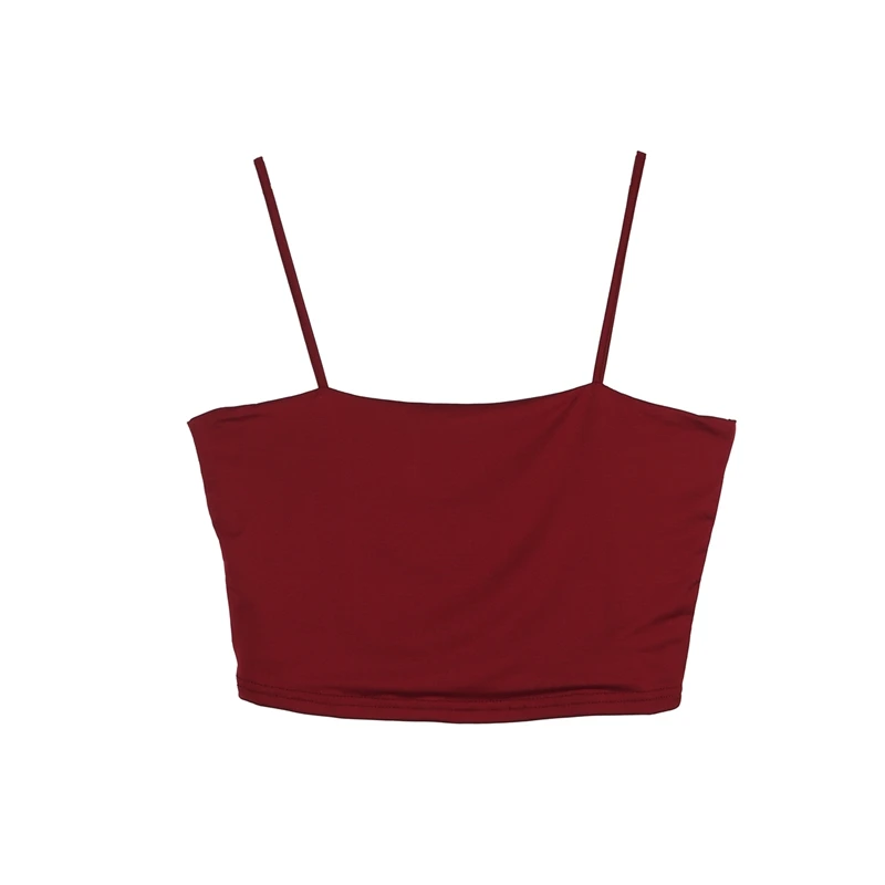 Сексуальный женский укороченный топ без рукавов, рубашка, сексуальные тонкие женские топы с бюстгальтером без косточек, Приталенный жилет - Цвет: wine red
