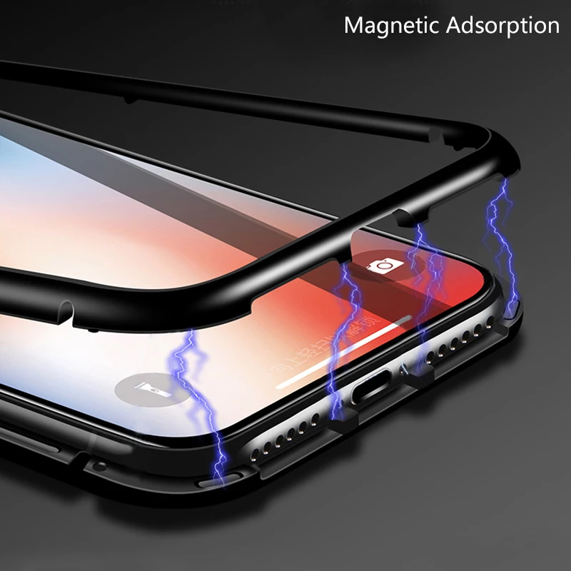 Магнитный бампер стекло чехол для Samsung Galaxy A8 A530F металлический магнитный чехол для телефона Задняя стеклянная крышка A8 Plus A730F