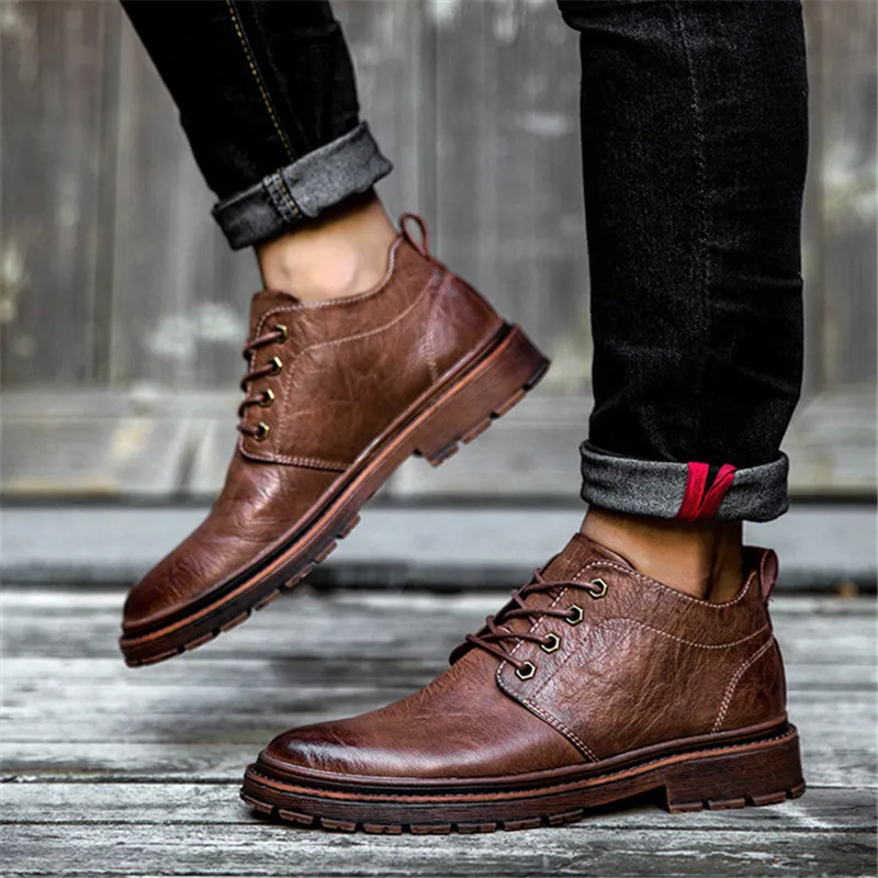 

New Luxury Brand Men Shoes Casual Fashion Summer Breathable Gentleman Retro Leather Shoes Black Brown Shoes Men Drop Shipping